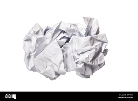 Crumbled Paper Over White Background Stock Photo Alamy