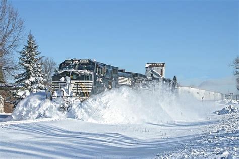 snow train train tracks trip norfolk southern