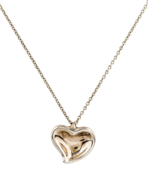 Tiffany And Co Full Heart Pendant Necklace Sterling Silver Pendant