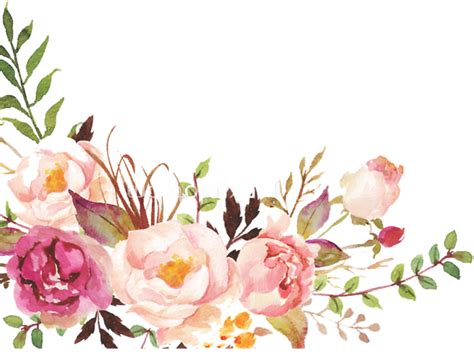 Floral para Baixar Rosa | Floral watercolor, Watercolor floral border, Floral border