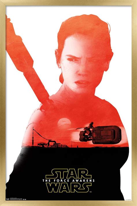 Star Wars The Force Awakens Rey Badge Wall Poster 22375 X 34