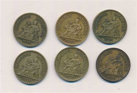 2 Francs 1924 Lot 6 Münzen France Frankreich France 1926 1922 1923 Ma