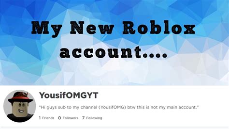 My New Roblox Account Mabey Youtube