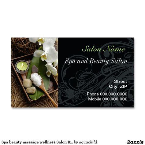 Spa Beauty Massage Wellness Salon Business Card Massage Wellness Wellness Spa Salon Business