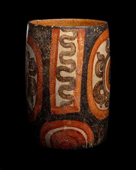 At Auction A Maya Polychrome Cylinder Vessel