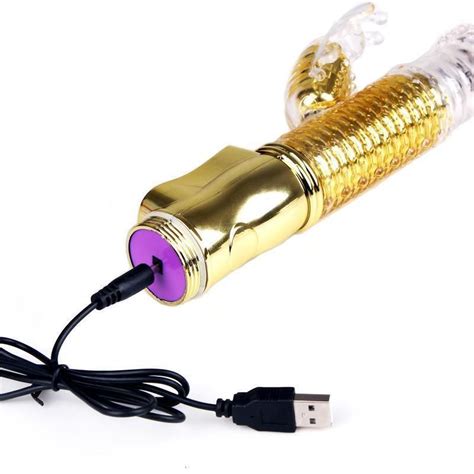 Rechargeable 36 Modes Rotating Thrusting Rabbit Vibrator Butterfly Clitoris Stimulator G Spot