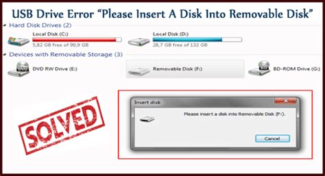 please insert a disk into usb drive حل مشكلة