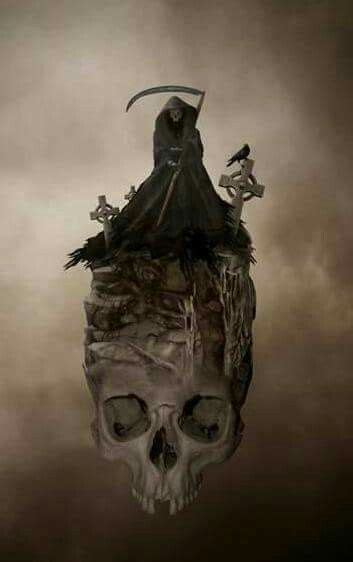 Pin By Linda Gaddy On Skulls Grim Reaper Art Skull Art Skull