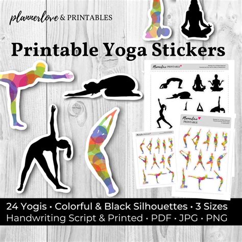 Printable Yoga Stickers Printable Yoga Stickers Printable Etsy