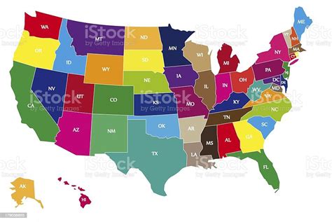Color Coded Map Of Usa Stock Photo Download Image Now Istock