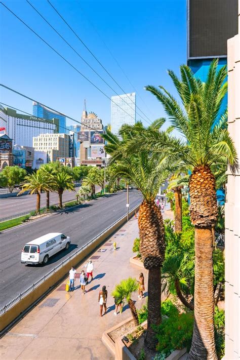 Las Vegas Strip In A Bright Sunny Day Aerial View Vertical Banner