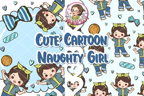 Cute Character Cartoon Naughty Girl Graphic By Huapika Creative Fabrica