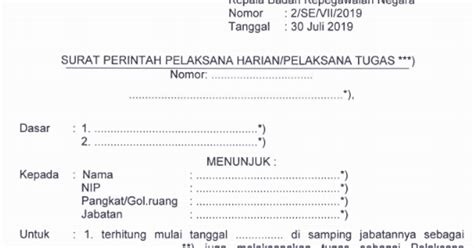 Detail Contoh Surat Penunjukan Pelaksana Tugas Harian Koleksi Nomer 20