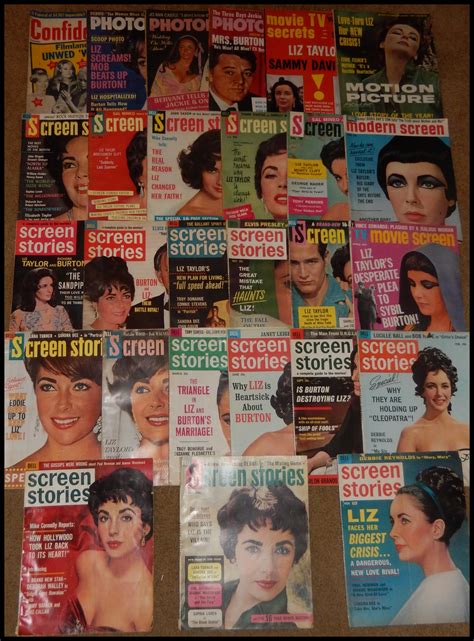 Vintage Lot Of Elizabeth Taylor Magazines Screen Stories Abandoned