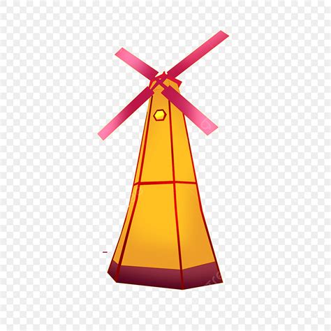 Cartoon Windmill Clipart Transparent Background Cartoon Yellow