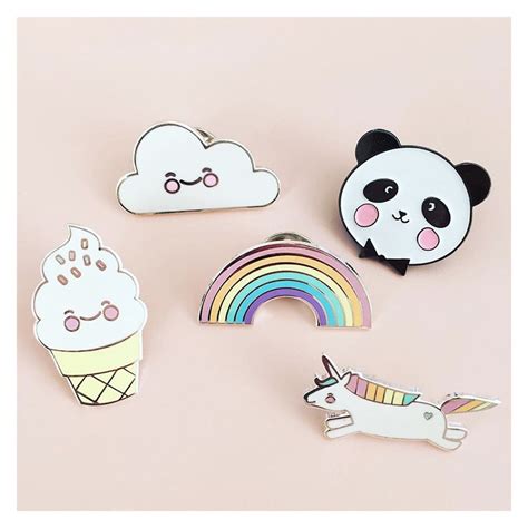 Pastel Rainbow Enamel Pin Kawaii Panda Making Life Cuter