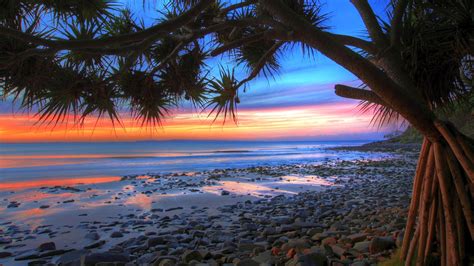 Download Sunset Nature Beach Hd Wallpaper