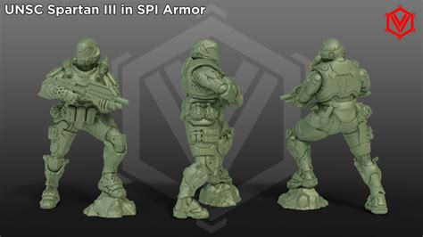 Artstation Spartan Iii In Spi Armor Halo Fan Miniature Project