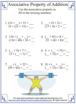 Associative Property of Addition - Definition and Worksheets