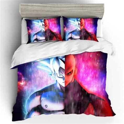 Dragon ball super is attempting to recapture the nostalgia of this moment (and of previous installments in the dragon ball series overall) by revisiting some gone was any trace of goku's blonde, blue or even rosé hair, his usual spiky black hair in its place, but his eyes and his aura were certainly different. Son Goku Ultra Instinct And Jiren Vibrant Bedding Set