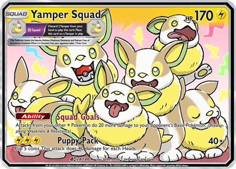 Yamper Squad Custom Pokemon Card Pokemon Cards Pokemon Cards