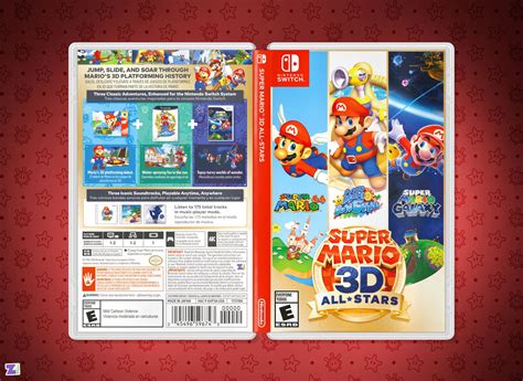 Super Mario 3d All Stars Cover Art Replacement Insert And Case Etsy Uk