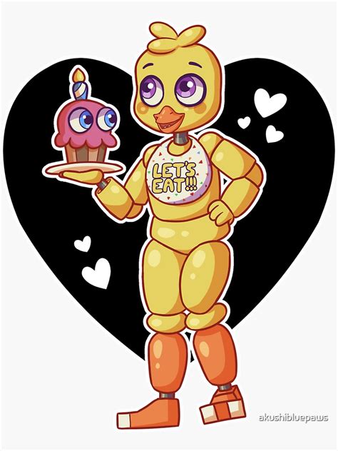 Chica With Cupcake Five Nights At Freddys Sticker By