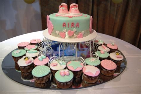 Cross cupcake cake for baby boy baptism. Baby Aira's Christening
