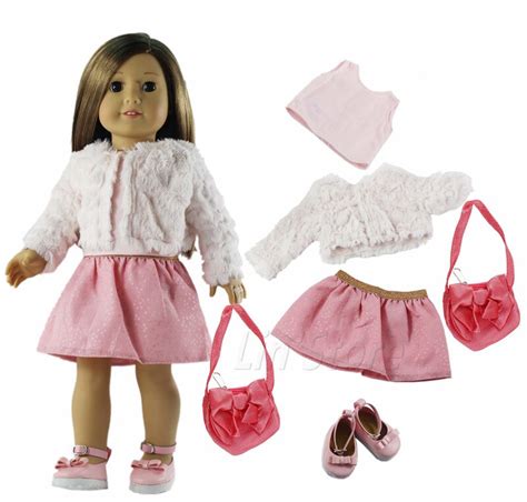 5in1 Set Doll Clothes Coatvestskirtbagone Pairs Shoes For 18