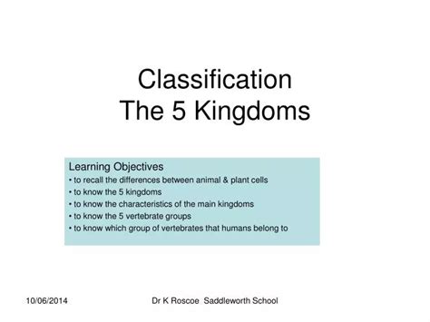Ppt Classification The 5 Kingdoms Powerpoint Presentation Free