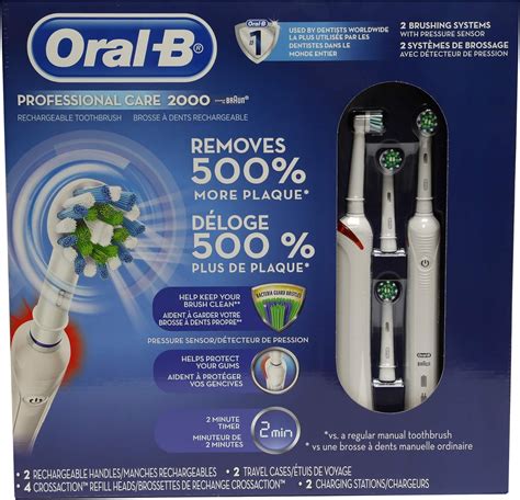 Oral B Professional Care 2000 Electric Rechargeable Toothbrush 2 Pack