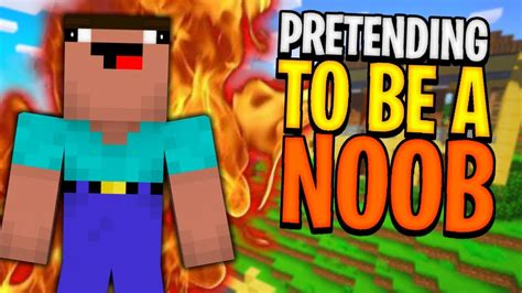 Pretending To Be A Noob Troll Minecraft Bedwars Youtube