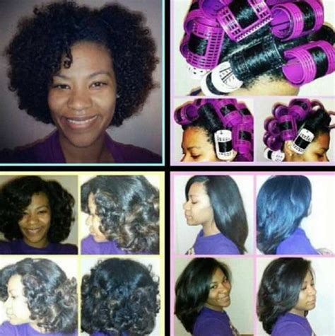 55+ short hairstyle ideas for black women. Roller set on natural hair — Black Hair Information