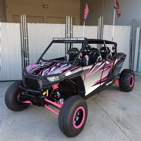 Awesome Pink 4 Seater Rzr Rzr Pink Four Wheeler Pink Truck