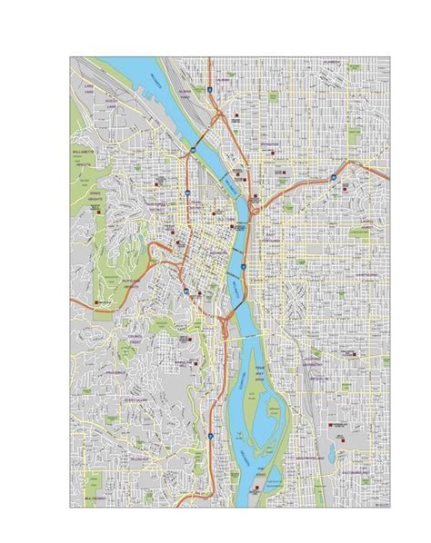Portland Vector Map Eps Illustrator Vector City Maps Usa America Eps