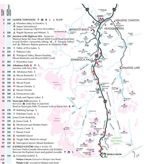 √ Banff National Park Tourist Map