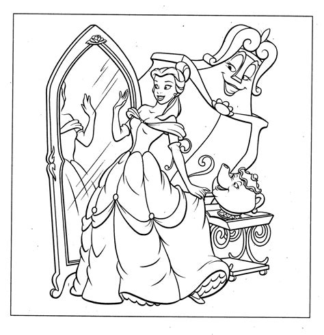 Disney Princess Belle Coloring Pages To Kids