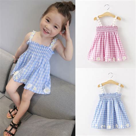Summer Dress For Girls Toddler Infant Baby Girls Sleeveless Lattice