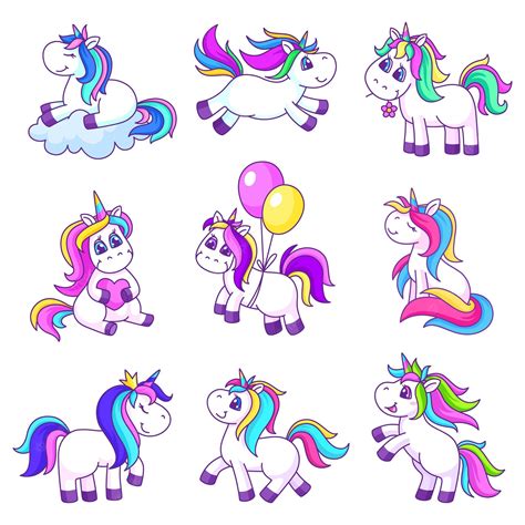 Premium Vector Cartoon Magic Unicorns Cute Pony Unicorn Patches