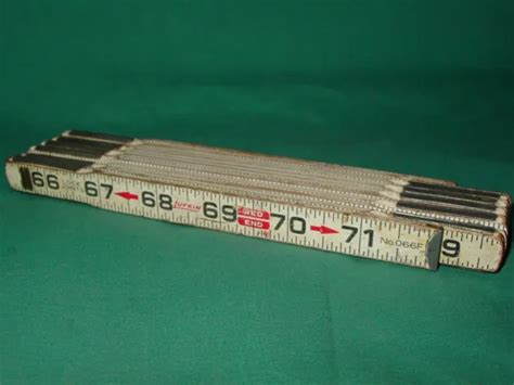 Vintage Lufkin 1940 Folding Wood Rule No 066f Red End Zigzag Extension