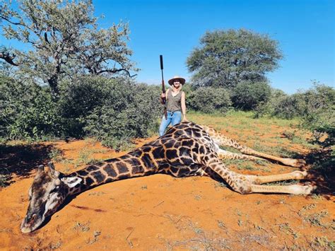 Trophy Hunter Kills Giraffe And Cuts Out Its Heart To Pose With It