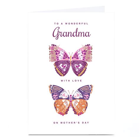 Buy Personalised Rebecca Prinn Mothers Day Card Butterflies For Gbp