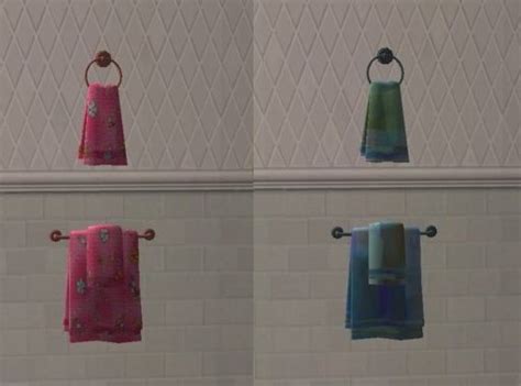Mod The Sims Ofb Towel Racks And Rings With Towels Maxis Recolor