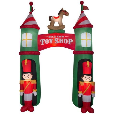 Holiday Living Airblown Archway Santas Toy Shop At