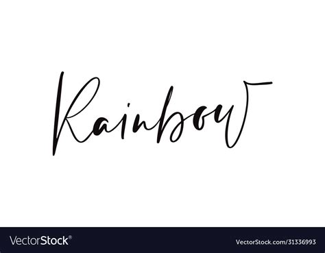 Rainbow Calligraphy Lettering Text For Social Vector Image