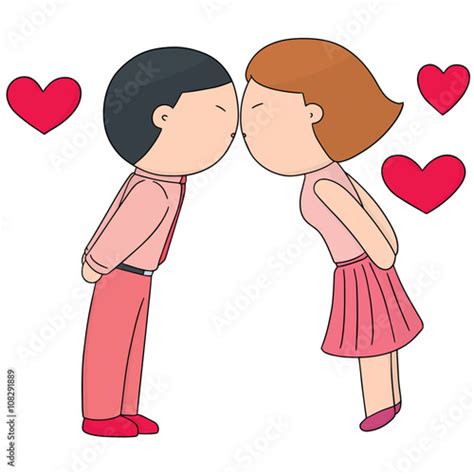 Vector Set Of Man And Woman Kissing Stock Adobe Stock