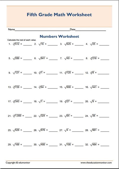 Square And Cube Numbers And Roots Worksheet
