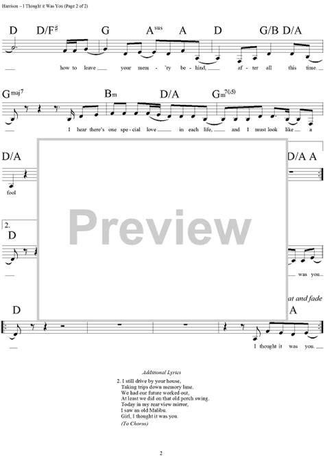 I Thought It Was You Sheet Music By Doug Stone For Lead Sheet Sheet