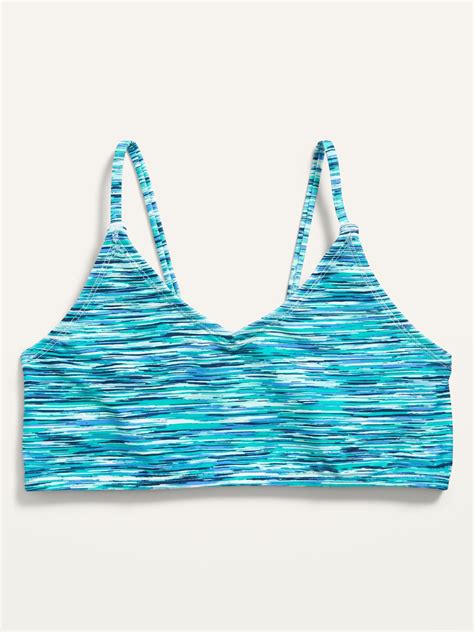 printed strappy back bikini swim top for girls old navy