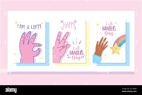 Left Handers Day Hand Cartoon Celebration Lettering Design Banner